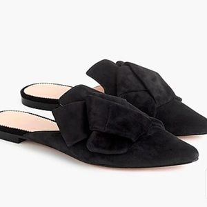 J crew pointed-toe slides in black suede
